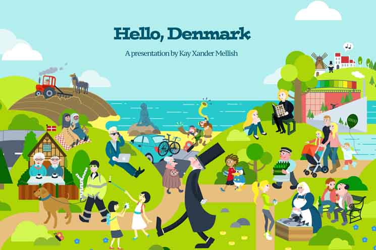 Hello Denmark Kay Xander Mellish 2018 drawing shows how Denmark has changed